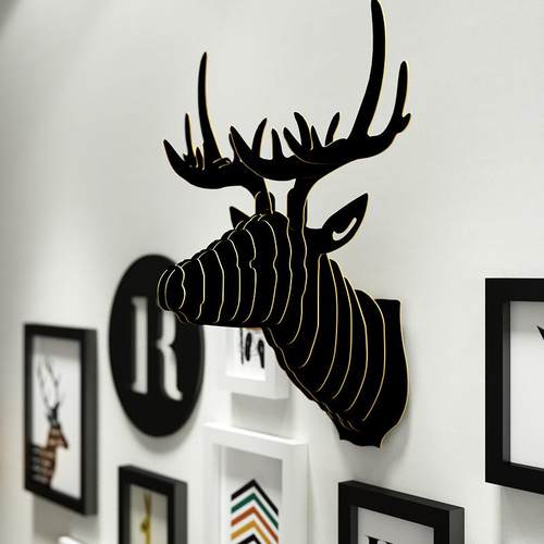 高分子头6饰163北欧麋鹿客厅照片高分子61墙北欧组合相框换现代装