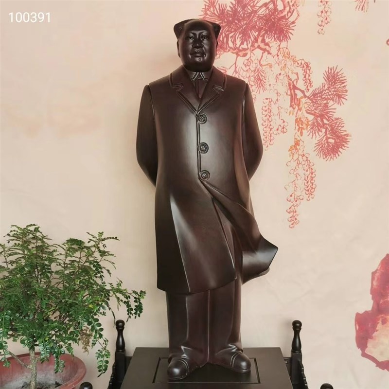 黑檀木雕毛泽东摆件实木毛主席全身纪念雕像N红木工艺礼品客厅装