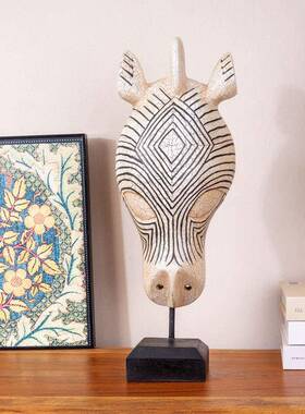 欧IEG风玄复古动物厅头摆件酒店民宿桌面装北饰品客关创意摆件