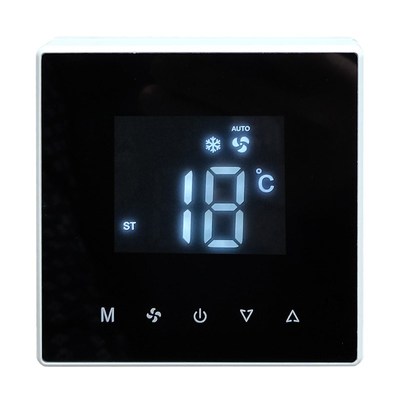 中央空调面板控制器触摸温控器风机盘管黑色液晶温控开关智能遥控