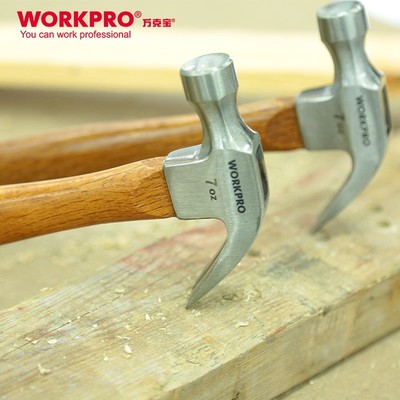 万克宝 木柄羊角锤榔头安全锤起钉锤铁锤工具 7/16OZ木工锤子包邮