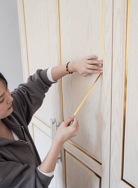 金色衣柜贴纸金边卧室门改造美边条橱柜门柜子边框装饰条自粘美缝