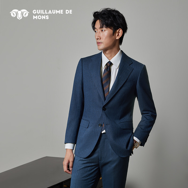 【2023新款】澳嘉高定西服套装男士商务正装羊毛西装新郎结婚男