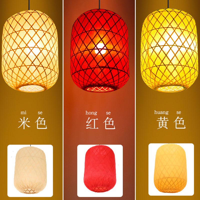 仿古竹编灯笼户外防水古风定制中式吊灯火锅餐饮饭店日式餐厅装饰图片