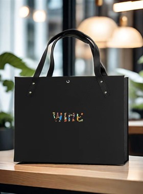 红酒礼盒空盒 葡萄酒带酒具高档手提皮盒子双支高端橙色手提箱子