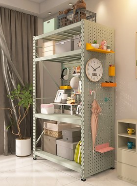 灰绿色悬挂收纳架洞洞板置物架多层家用货架客厅阳台卧室储物架子