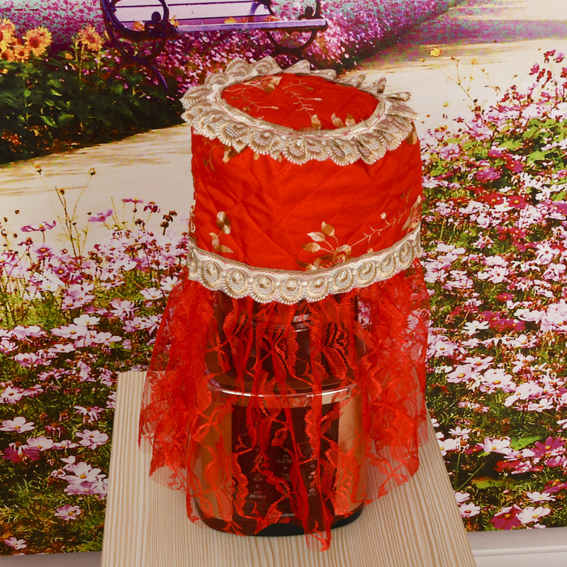 韩式喜庆蕾丝红色盖巾豆浆机破壁机料理机全包套热水壶家居防尘罩,居家布艺,万能盖巾,淘宝优惠券,粉丝福利购,淘宝优惠卷