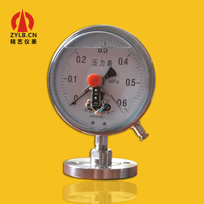 批发法兰式隔膜耐震电接点压力表充油表抗振YTXC-150 DN25厂直供