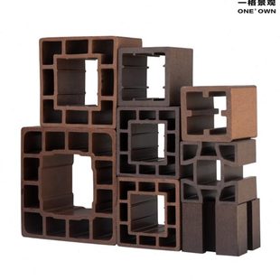 户外塑木栅栏护栏围栏立柱室外庭院长廊葡萄架栏杆防腐木塑板定做