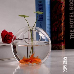 创意透明玻璃鱼缸 水培玻璃花瓶 家居装饰摆件