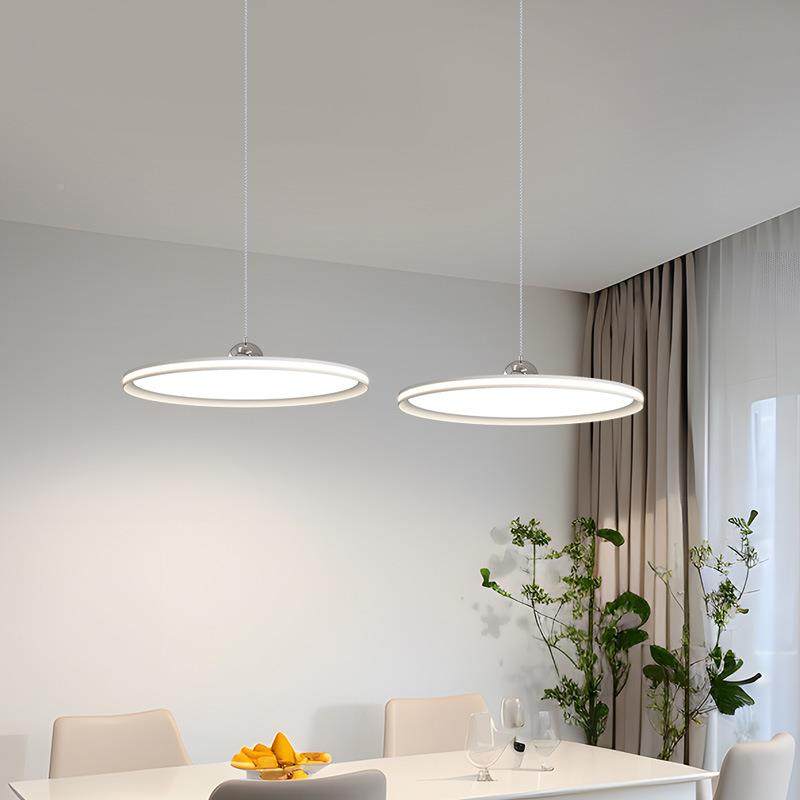 全光谱护e眼ld餐厅碟吊灯AKZ单后现代简约圆形飞餐桌吧台灯具头中