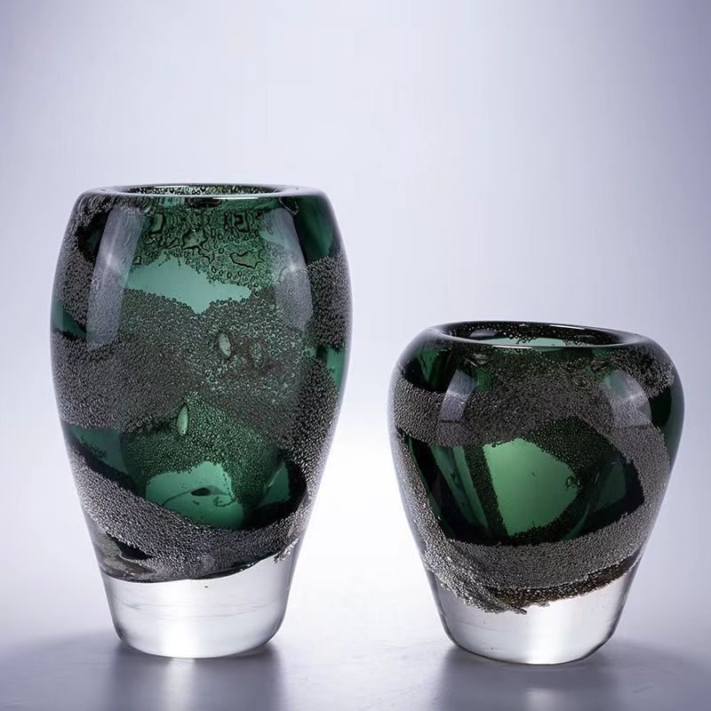 现代简约手工玻璃花瓶 插花干花花器 装饰品创意摆件 工艺品批发