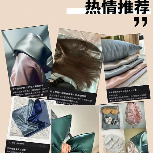 真丝F99T9TMM枕套一对装40姆米丝桑蚕丝4绸枕套4头8x7cm枕巾冰丝