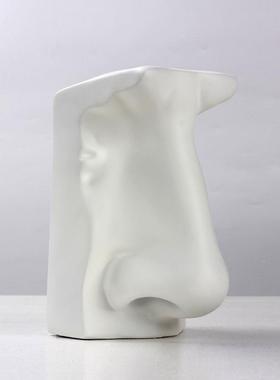 创意人抽脸五官术软装艺饰XYH品样板民宿房家居玄关柜人物雕塑象