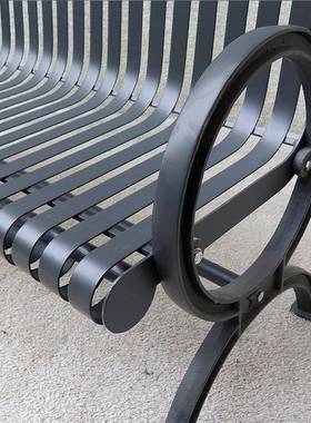 HCS02艺金属公园椅铸铁休闲双人座铁椅户长椅带外靠背小区欧式椅