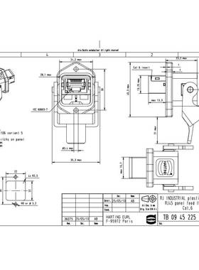 0945225J560浩亭连接器R5J45Cat6AMY,8P路R4网1线接口