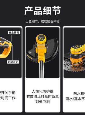 电动割草机用小型充电电式RYN多功草能除草机开荒打剪家草锂果园