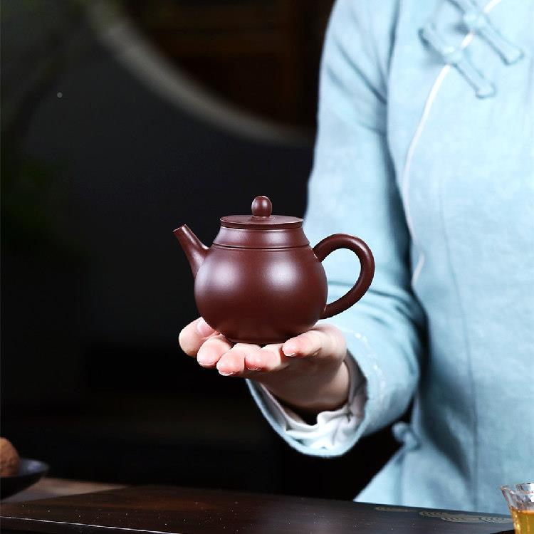 平盖紫莲子宜兴壶砂壶原矿朱泥手制ZHB雅品紫茶产地