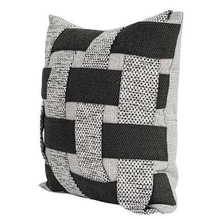 简约现代客厅板沙发抱枕套黑白灰错位编织靠靠枕售楼样XOX间装饰