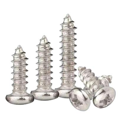 G尾自B845MQS04不锈钢攻螺丝PA十头字圆盘头ST尖自攻丝