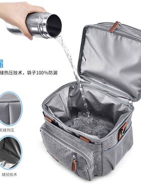 跨境保鲜保冷双层QUD午餐包时便户现外冰携袋包大容量手提尚保温