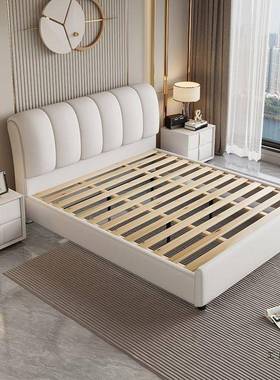 新m款意式轻奢皮艺床人现代约EEU床主卧家用出租1.5小简户型双储