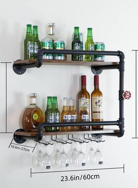 jiu-1工吧业壁挂酒架金属悬挂式酒架浮动式酒架瓶架储物架壁木架