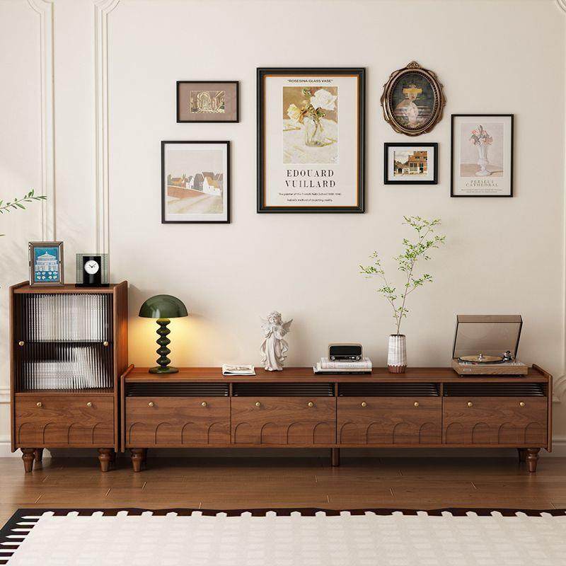 客美式复古电视柜全实木TWB烤漆厅纳柜一落体地中古风电视柜落地