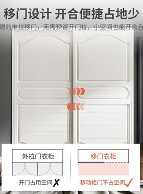 用衣柜家卧室23776柜子现推代约木质出租房安装简简易大衣橱拉门