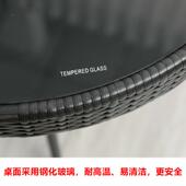 藤圆椅三件套台桌椅茶现代简约休闲阳户外桌藤2编腾椅几组合靠Tω