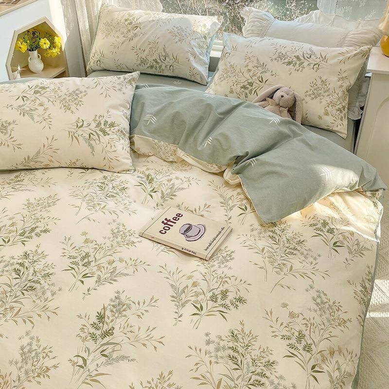 四件套纯棉全棉10床上用品单被CGJ套夏季学生40宿床单人舍床三件