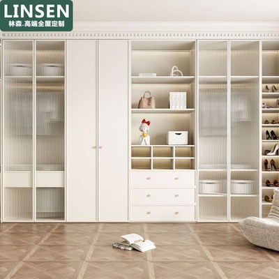 上海全屋定制法式衣柜整体卧室柜子工厂定做步入式衣帽间现代简约