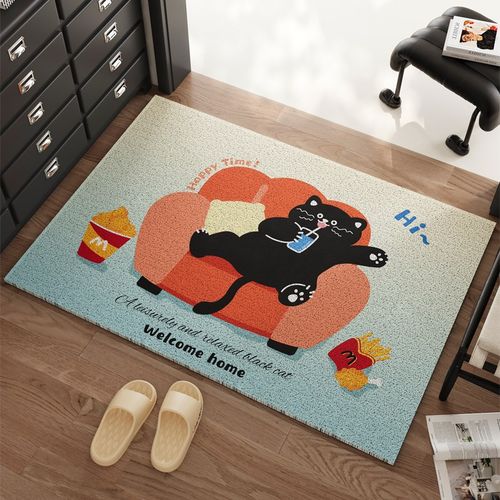 卡通风入户门地垫门口进门脚踏垫玄关防滑耐磨门垫家用可裁剪地毯