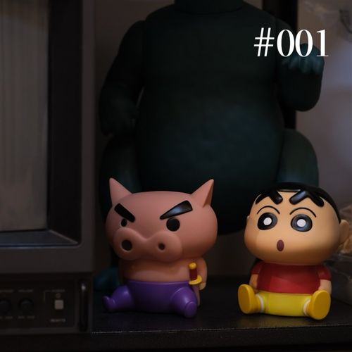 复古怀旧出口小新酱和肥嘟嘟摆件猪仔左卫门公仔存钱罐可爱装饰