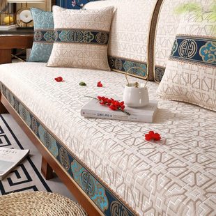 新中式沙发垫高档防滑四季通用坐垫子现代实木轻奢沙发套罩盖布巾