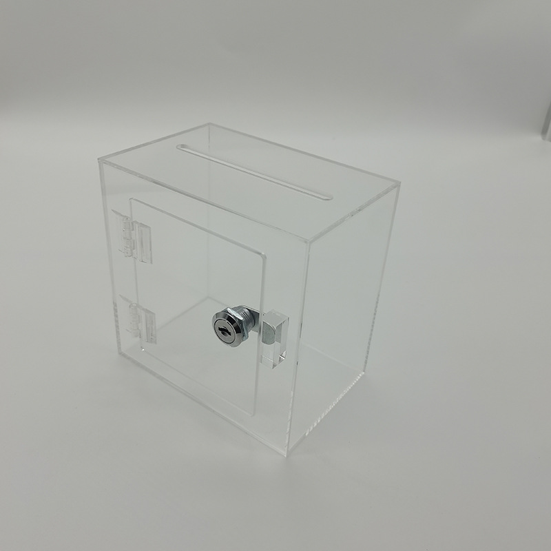 厂家供应 3MM透明亚克力箱 慈善箱爱心捐款箱意见投票箱玻璃盒子