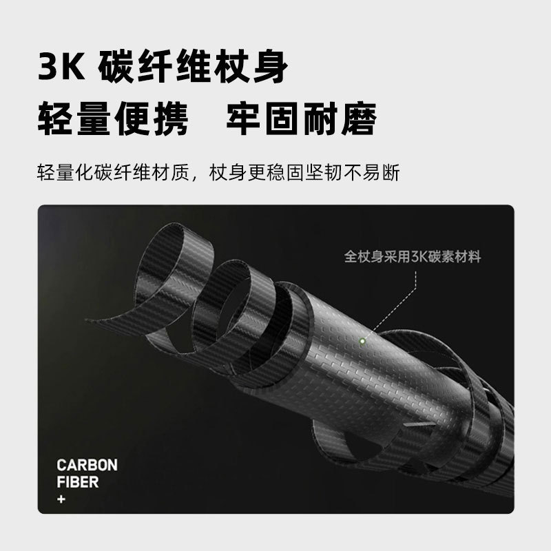 新品上新 3K碳纤维折叠登山杖 多功能超轻越野徒步户外装备N99