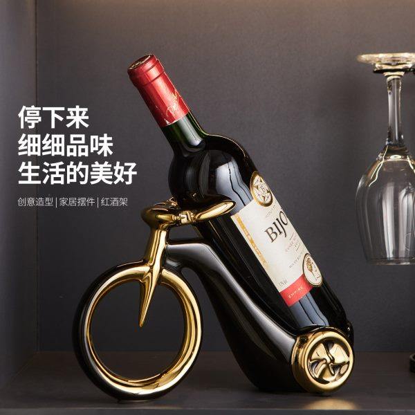 轻奢高档红酒架摆件家用客厅电视柜酒柜装饰高级感葡萄酒架托斜放