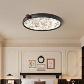 中间古风胡桃色护美式 复圆形691云雾眼房灯中山灯具简约卧室古吸