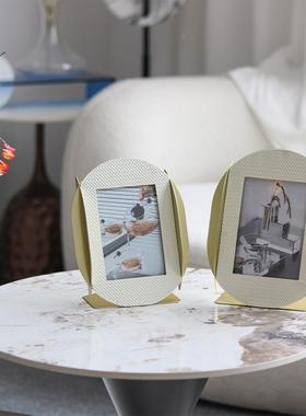 创意交织皮革相框样板间酒轻店卧室Y08107-8民宿家架居床头柜相软