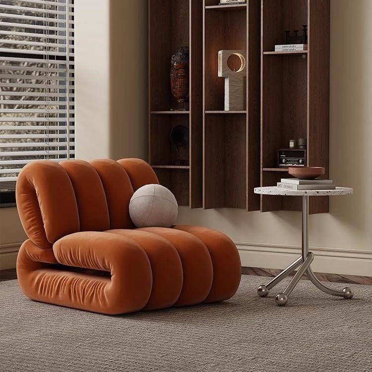 网红中古风单人懒人沙564发椅设计师款创意卧室发小沙宿客厅休闲