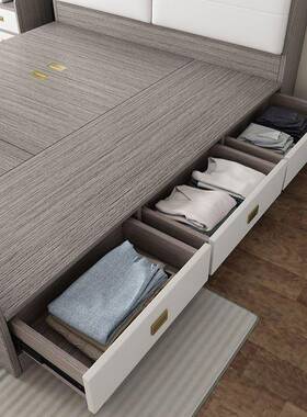 体实木高箱床1.卧5米1双人床储物床.2LDPm单人床收纳1.8米主欧式