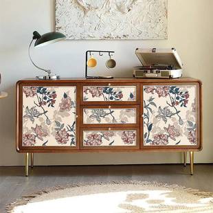 复古印380翻子花贴纸家具新防水防旧柜衣柜推拉门潮床头改造墙上