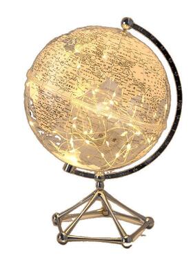 明地球仪公摆件轻奢高档家居客厅摆件电柜透视办室书房MKI装饰品