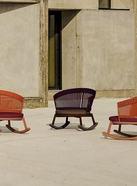 藤编10256摇摇椅阳台小沙户外桌花椅露天发合三件套懒人庭院组子