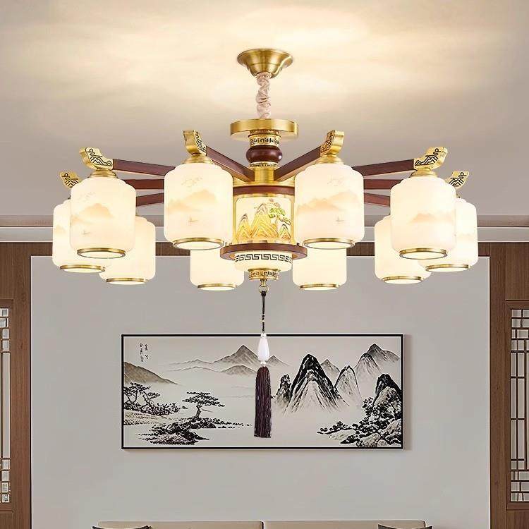 全铜新中式客厅吊灯新款现代约中国156简别墅大厅灯厅餐中山风灯,家装灯饰光源,智能吊灯,淘宝优惠券,粉丝福利购,淘宝优惠卷