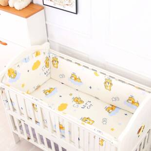 新款 全棉四儿六童床围防摔儿床围纯XUN棉宝宝防撞婴软包防护五件