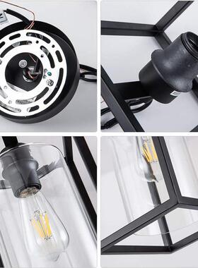 110VBK3080方y形笼子铁马艺吊灯个跨性吧台服装店餐厅灯境eba亚逊