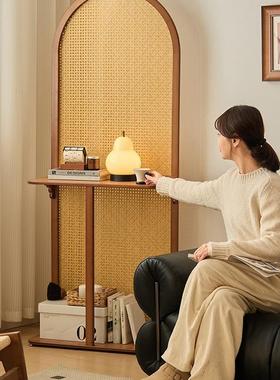 藤新室中式屏隔断客厅遮挡玄关风家用日式卧编置77221物架入户简