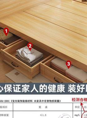 榻榻米箱体板式床能多功双人物床1.5米12.米单人UYO床高箱抽屉床